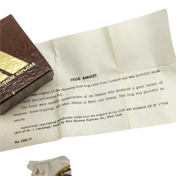 Alva Museum Replicas Frog Amulet Luristan Early B.C. New Old Stock Brooch - Picture 4 of 4